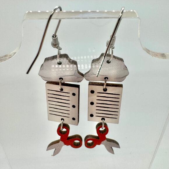 Rock Paper Scissors Earrings - Teacher Earrings - Game Earr - Picture 4 of 8